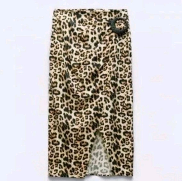 Zara Leopard Print Midi Skirt - Picture 5 of 8